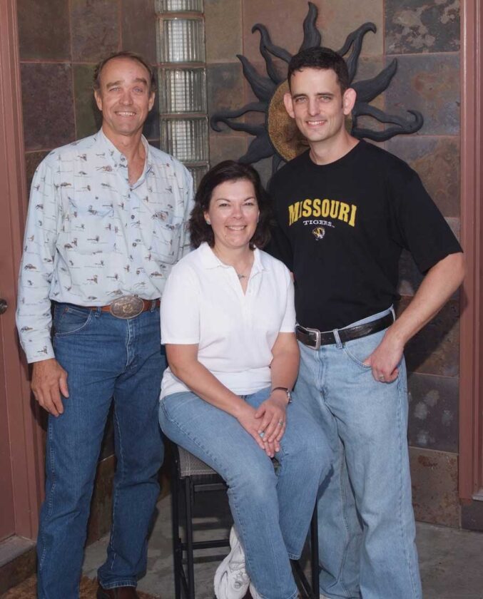 Architect Mark Grantham (far left) and with homeowners Paula and Jason Bellchamber